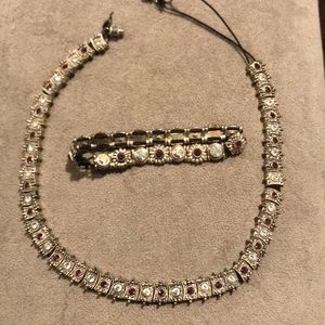 Vintage Amethyst Necklace and Bracelet Set